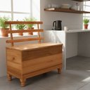 Ver imagem 1 de Caixa de Lenha com Encosto em Madeira Maciça Natural