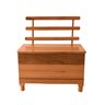 Caixa de Lenha com Encosto em Madeira Maciça Natural - 2
