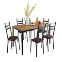 Ver imagem 2 de Conjunto Sala de Jantar Mesa Retangular Tampo BP com 6 Cadeiras Adriana Preto/Madeira Imbuia/Demolição