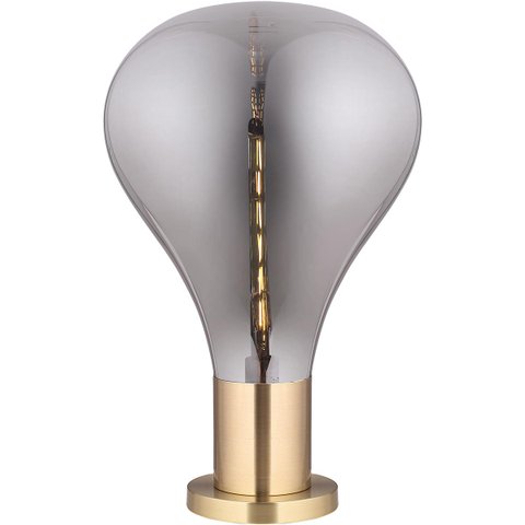 HOME&CO LUZ LUMINÁRIA DE MESA 53x40x40cm VIDRO CINZA
