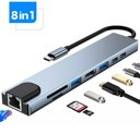 Ver imagem 2 de Adaptador Hub Type C 8x1 Hdmi 4k, Lan, Usb 3.0, Leitor SD para Macbook