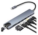 Ver imagem 1 de Adaptador Hub Type C 8x1 Hdmi 4k, Lan, Usb 3.0, Leitor SD para Macbook