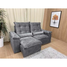 Sofá Retrátil Reclinável 2,0 M Cinza 502 Egito Plus - 4