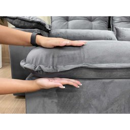 Sofá Retrátil Reclinável 2,0 M Cinza 502 Egito Plus - 7