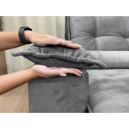 Sofá Retrátil Reclinável 2,0 M Cinza 502 Egito Plus - 8