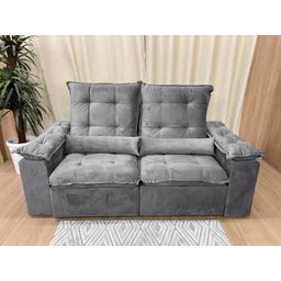 Sofá Retrátil Reclinável 2,0 M Cinza 502 Egito Plus - 10