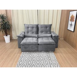 Sofá Retrátil Reclinável 2,0 M Cinza 502 Egito Plus - 9