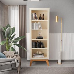 Estante Livreiro 4 Prateleiras com Pés em Mdf Versales - 3