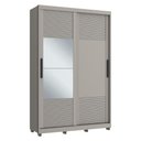 Ver imagem 1 de Guarda-Roupa Solteiro com Espelho 100% MDF 2 Portas Correr 3 Gavetas 150cm Multimóveis CR35399 Cinza