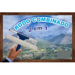 Rodo Limpa Vidros Combinado Com Capa de Microfibra 25cm e Cabo 50cm - 4
