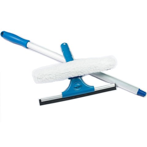 Rodo Limpa Vidros Combinado com Capa de Microfibra 25cm e Cabo 50cm