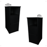 Mesa de Cabeceira Estreito 2 Gavetas Nicho Quarto Pequeno Preto - 4
