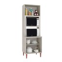 Ver imagem 2 de Armário Torre para Cozinha com Nicho Forno/micro 70x214cm 4 Portas Mdp Legno Nogueira - Clicklar