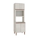 Ver imagem 1 de Armário Torre para Cozinha com Nicho Forno/micro 70x214cm 4 Portas Mdp Legno Nogueira - Clicklar