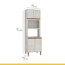 Ver imagem 3 de Armário Torre para Cozinha com Nicho Forno/micro 70x214cm 4 Portas Mdp Legno Nogueira - Clicklar