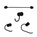 Ver imagem 1 de Kit Acessórios para Banheiro Luxo 4 Peças em Metal Preto