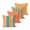 Kit 4 Almofadas Decorativas Own Lisas Geométrica Laranja e Azul 45x45cm - 1