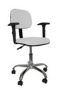 Ver imagem 1 de Cadeira Secretaria Bolt CR com Braco Regulavel - Couro Sintetico Corano - Branco