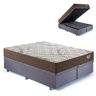 Base Box Baú Bipartido King 193x203 Suede Cinza com Colchão Relax Adorabile Molas Ensacadas - 1