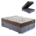 Ver imagem 1 de Base Box Baú Bipartido King 193x203 Suede Cinza com Colchão Relax Adorabile Molas Ensacadas
