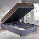 Ver imagem 3 de Base Box Baú Bipartido King 193x203 Suede Cinza com Colchão Relax Adorabile Molas Ensacadas