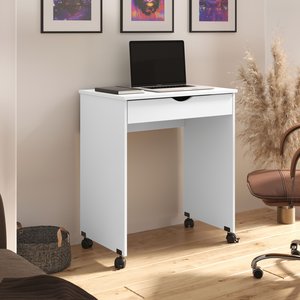 Mesa de Computador Verona com Rodizio Branco - Comprar Moveis em Casa