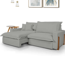 Ver imagem 1 de Sofá Retrátil e Reclinável Dubai com Molas Ensacadas, 2,10m. (cinza).