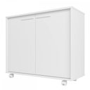Ver imagem 2 de Armário Multiuso 2 Portas com Rodízios Branco 614 - Pnr Móveis