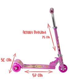 Patinete Infantil de Ferro 50 kg Menina 3 4 5 6 7 Anos idade - 4