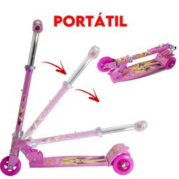 Patinete Infantil de Ferro 50 kg Menina 3 4 5 6 7 Anos idade - 5