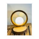 Ver imagem 3 de Luminária Arc Wood de Mesa com Globo de Vidro - Ofertamo