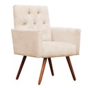 Ver imagem 1 de Poltrona Decorativa Nina Capitonê Corino Bege - Dominic Decor