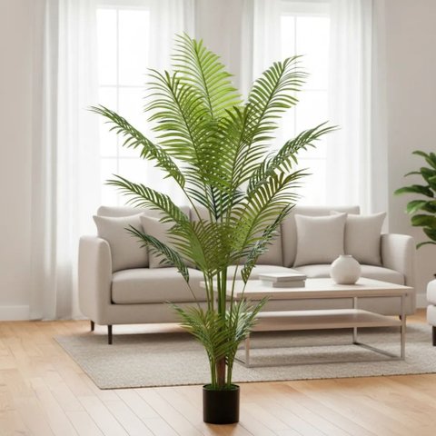 Palmeira Areca Artificial Planta com Folhagem Realista 1.40m Verde