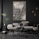 Ver imagem 2 de Quadro Decorativo Vertical Mármore Tons Cinza com Moldura e Sem Vidro 60X90