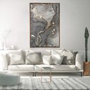 Ver imagem 3 de Quadro Decorativo Vertical Mármore Tons Cinza com Moldura e Sem Vidro 60X90