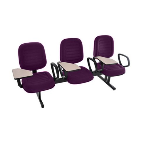 Cadeira em Longarina com Prancheta Linha Blenda Roxo