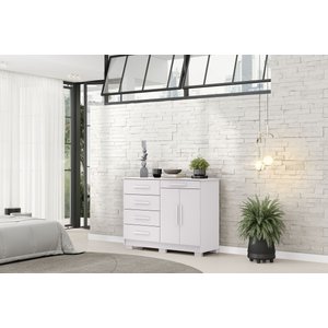 Cômoda Sapateira 5 Gavetas Sirius - Aurum:branco