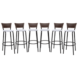 Kit 6 Banquetas para Cozinha Banco Alto Junco Argila Balcão Ilha Bancada Bares Piscina Área Gourmet - 1