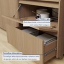 Ver imagem 4 de Balcão 1 Portas 1 Gaveta 80cm 100% MDF Simone Mendes Marrom/Carvalho