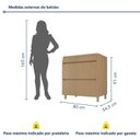 Ver imagem 3 de Balcão 1 Portas 1 Gaveta 80cm 100% MDF Simone Mendes Marrom/Carvalho