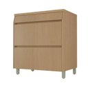 Ver imagem 2 de Balcão 1 Portas 1 Gaveta 80cm 100% MDF Simone Mendes Marrom/Carvalho