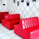 Ver imagem 1 de Poltrona Sofa Booth 110cm Capitone a Mão Vermelho Sku18 o Rei Das Poltronas