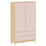 Guarda Roupa Infantil Mdf Rosa com Carvalho 2 Portas Tomi - Quater - 4
