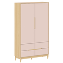 Ver imagem 5 de Guarda Roupa Infantil MDF Rosa com Carvalho 2 Portas Tomi - Quater