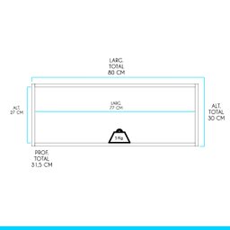 Nicho Organizador para Cozinha Sabrina 80x30 Cm Multiuso Mdp Preto Texturizado 0456 - Menu - 3