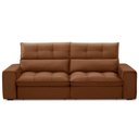 Ver imagem 3 de Sofá Retrátil Reclinável para Sala 3 Lugares 250cm Asaph F04 Veludo Terracota - Lyam Decor