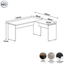 Ver imagem 3 de Mesa Escrivaninha em L 135cm x 150cm Pés Painel F5 Office Cor:Preto