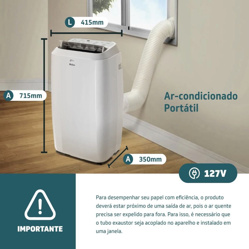 Ar-condicionado Portátil Philco Pac12000f5 12.000 Btus Só Frio 127v - 6