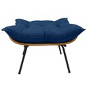 Ver mais imagens de Poltrona Costela com Puff em Linho ou Veludo - Élpis Móveis - Linho Azul