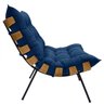 Poltrona Costela com Puff em Linho ou Veludo - Élpis Móveis - Linho Azul - 4